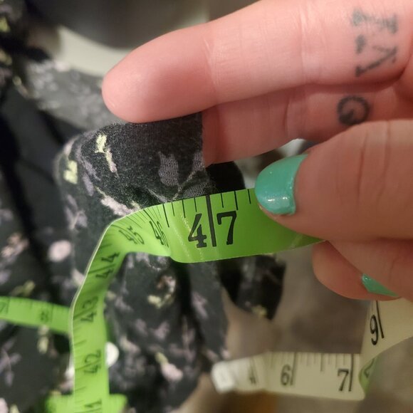 Vintage 90s Indie Grunge Whimsigoth Micro Floral Black Purple Maxi Dress - Picture 2 of 11